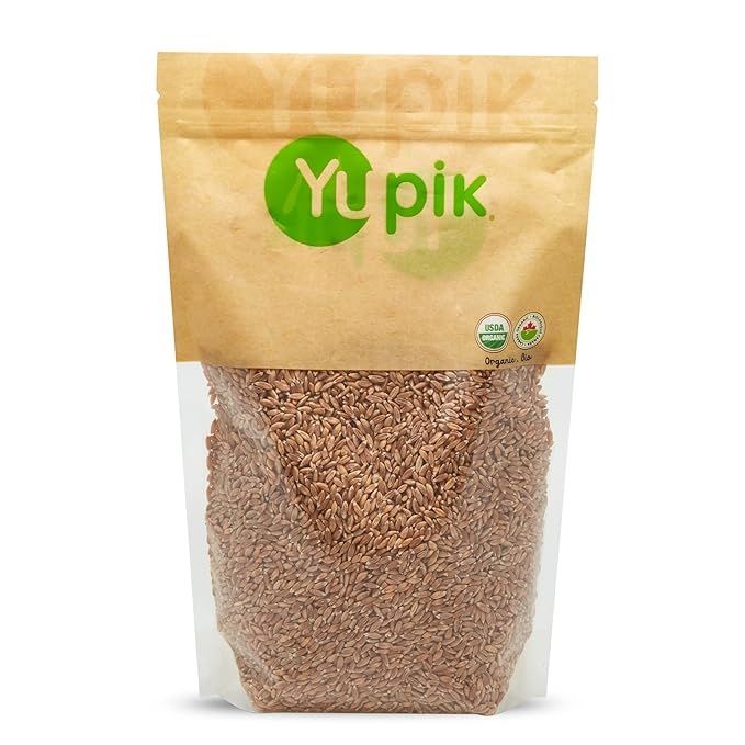 Yupik Organic Farro is a 2.2 lb package of whole grain farro that is certified organic, non-GMO, vegan, and kosher. Farro is an ancient grain that has been cultivated for centuries and is known for its nutty flavor and chewy texture.