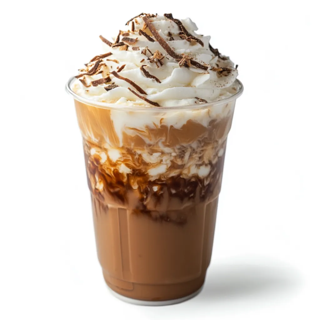 Iced Coconut Mocha blends the rich flavors of coffee and chocolate with a tropical coconut twist. This refreshing beverage starts with a base of strong brewed coffee or espresso, a splash of coconut milk for creaminess, and is sweetened with chocolate syrup. It's served over ice, making it the perfect indulgence on a warm day.