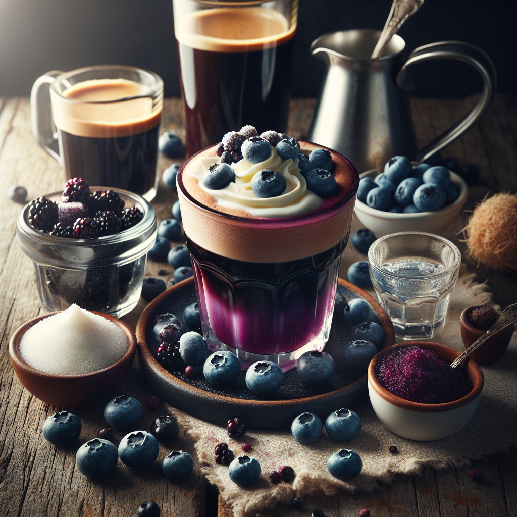 A blueberry latte combines the rich and comforting taste of a classic latte with the sweet and tart flavor of blueberries. This luscious beverage is made by creating a homemade blueberry syrup with fresh or frozen blueberries, sugar, and water, which is then swirled into freshly brewed espresso.