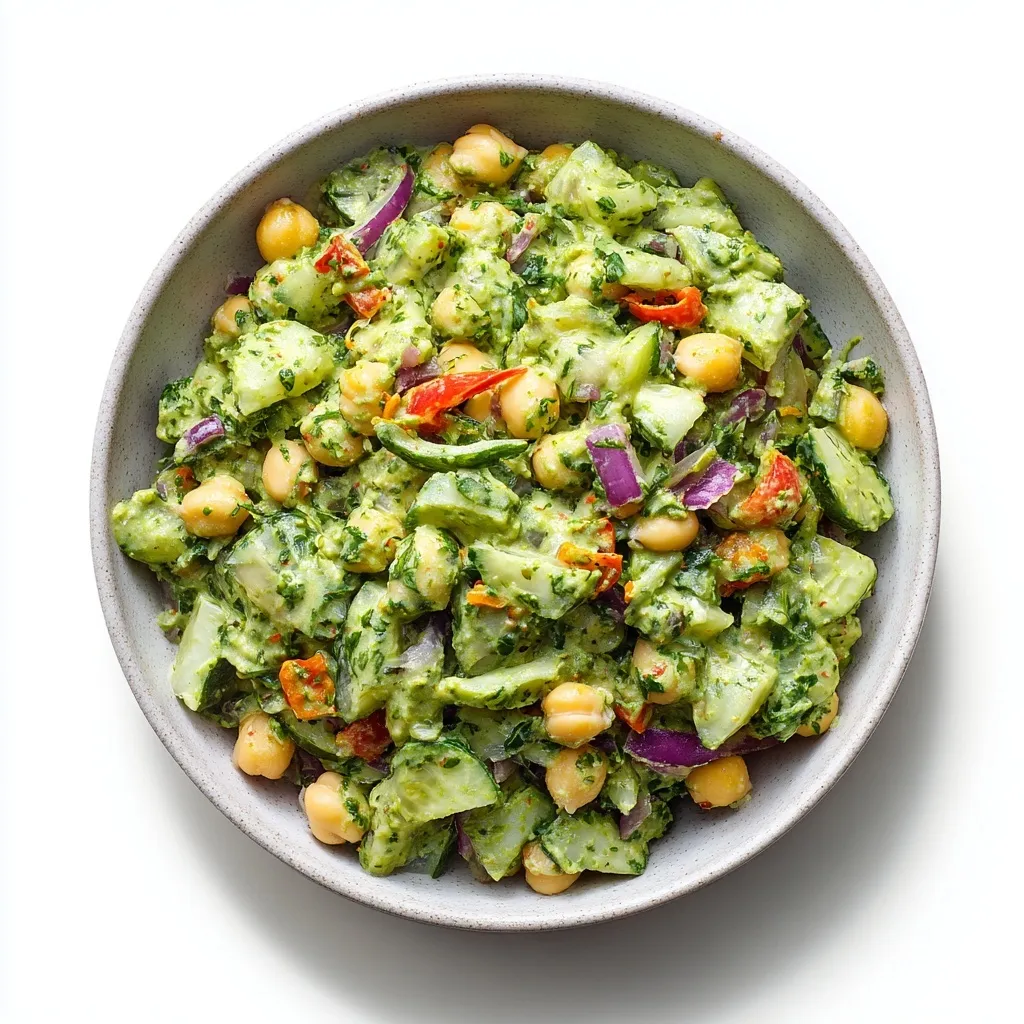 A vibrant salad combining fresh herbs, colorful vegetables, and a creamy Thai coconut dressing, perfect for meal prep and high in protein and fiber.