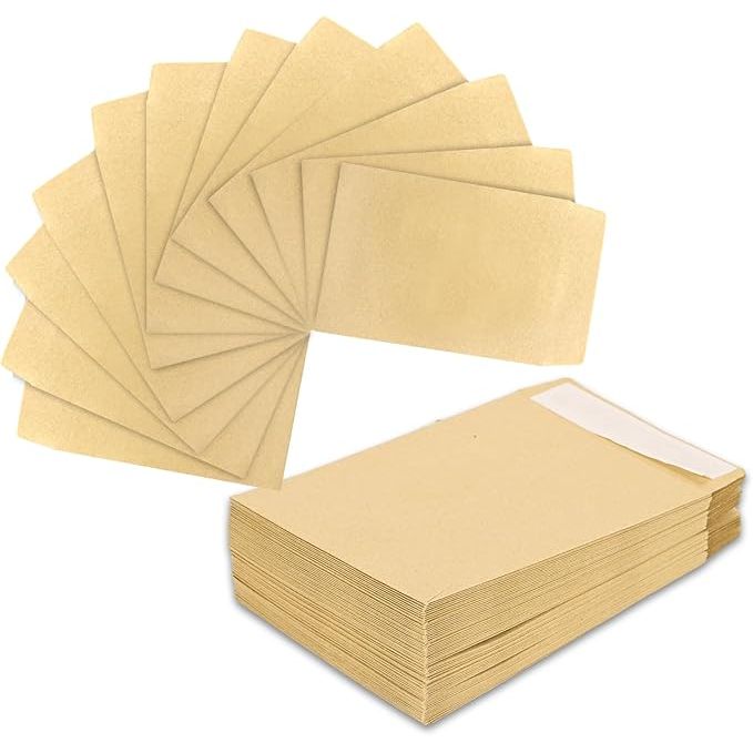 The 100 Pack Coin Envelopes measure 3.23"×4.53" and are fully sealed seed envelopes made from kraft paper. These small coin envelopes are perfect for storing coins, seeds, or other small items in an organized manner. They are great for use at home, in the office, or at school to keep your items safe and secure.