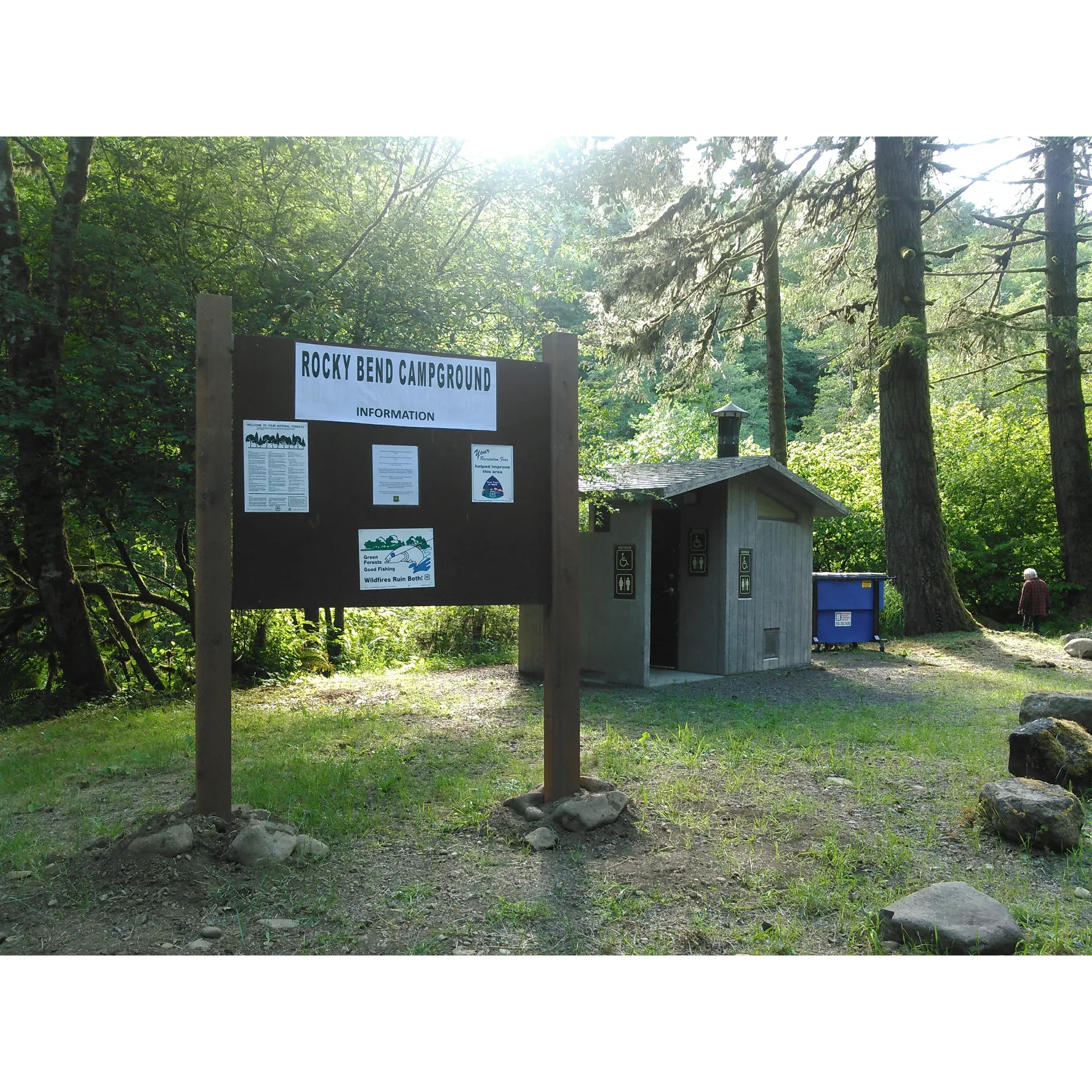 Experience the delightful Rocky Bend Campground, a premier destination offering an array of outdoor pleasures for all ages. Visitors rave about the thrilling aquatic activities available, from invigorating swims in the crisp waters to leisurely mini-floats down gentle river sections with a tube in hand—perfect for a refreshing adventure.

The campground boasts an abundance of space that caters to both dining and socializing, providing a welcoming atmosphere for family and friends to gather. Meticulously maintained restrooms ensure comfort and convenience for all guests. Parents of young children will particularly appreciate the thoughtfully arranged campsites located away from the lower tent sites, providing a serene space where the sounds of nature take center stage, ensuring little ones can play and rest without disturbance.

Rocky Bend Campground's prime riverside location not only offers stunning views but also forms a backdrop for lifelong memories. Many have celebrated significant life events in this beautiful spot, and its charm continues to attract visitors who cherish the natural beauty and communal spirit of the outdoors.

With open spaces that blend seamlessly with picturesque surroundings, Rocky Bend Campground emerges as a favored spot for those seeking fun and relaxation amidst nature's splendor. Its sense of community and friendly ambiance only enhance the overall experience, as visitors depart with stories to share and a yearning to return. Description by ChatGPT.