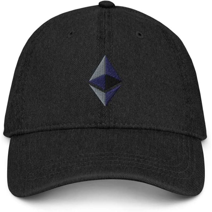 Ethereum Cryptocurrency Logo Hat (Embroidered Denim Cap) image