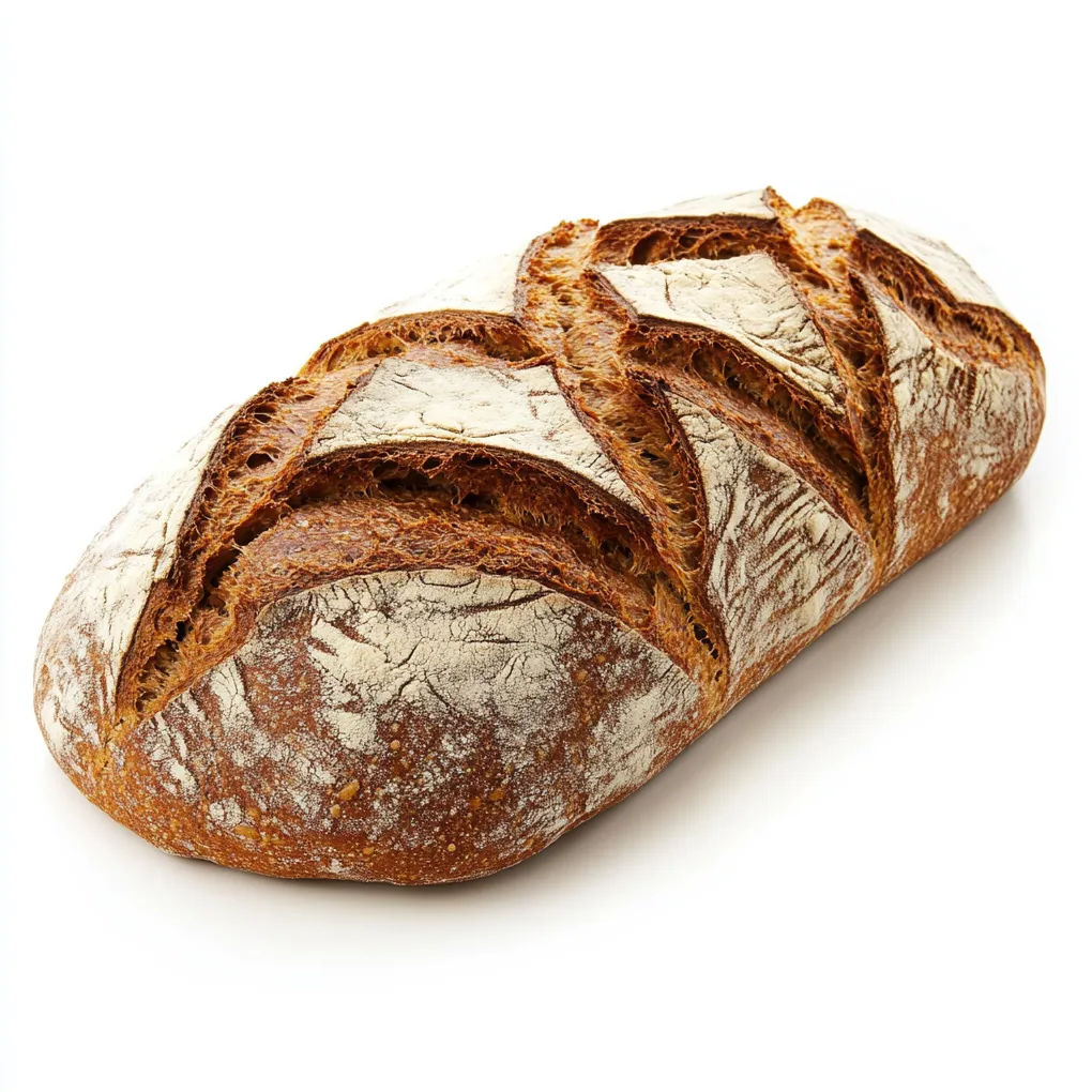 Bauernbrot, or Rustic Farmer's Bread, is a traditional German bread known for its hardy crust and dense crumb. This wholesome bread boasts a deep, rich flavor and is typically made with a combination of rye and wheat flours.