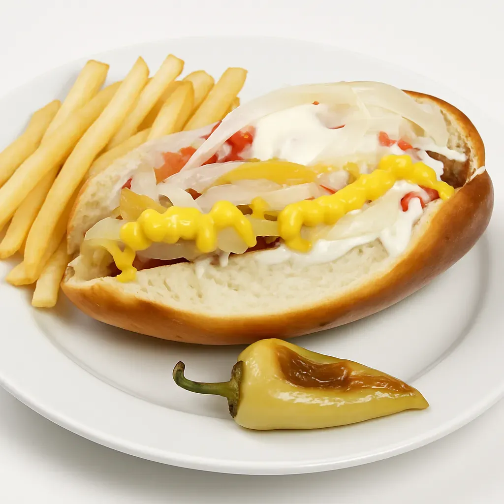 Experience the unique flavors of Sonora, Mexico with these traditional hot dogs wrapped in crispy bacon and topped with caramelized onions, fresh tomatoes, spicy jalapeño sauce, and more!