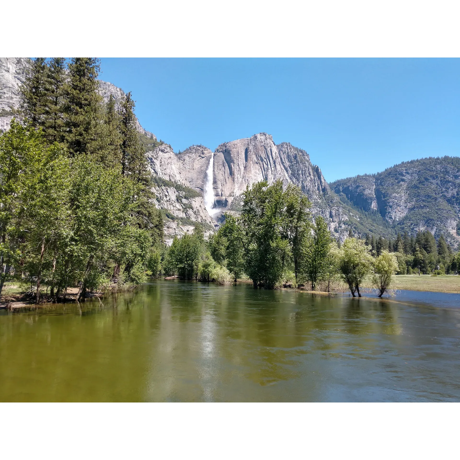 Immerse yourself in the heart of Yosemite Valley at the serene North Pines Campground, a coveted destination offering an unparalleled outdoor experience. With its prime location, visitors can enjoy easy access to the park's plethora of activities and iconic tourist attractions, making it an ideal base for exploring the wonders of Yosemite National Park.

The well-appointed campsites are thoughtfully spaced to provide guests with a sense of solitude, and many of them boast scenic views of the majestic Yosemite Falls, the iconic Half Dome, or the intriguing North Dome. Campsite selections offer the versatility to accommodate a variety of preferences, from the proximity to the soothing sounds of the Merced River and Tenaya Creek to the convenience of being just a leisurely walk from the vibrant Curry Village.

Each site's strategic location ensures a short stroll to the riverbanks, where visitors can indulge in the crisp, refreshing waters, particularly invigorating under the warm sun rays of late August. The natural beauty that envelops the campground is not only a feast for the eyes but also a haven for pet lovers, with its dog-friendly policies allowing for shared adventures with furry companions.

Cleanliness is a hallmark of North Pines, with facilities meticulously maintained for guest comfort. While present amongst nature's grandeur, campers can relish the experience of a very scenic setting, where each site seamlessly blends into the landscape, soon making the presence of neighbors a mere afterthought. Moreover, the proximity to the park's trails allows for spontaneous hikes and nature walks, instigating an immediate connection with the surrounding wilderness.

A stay at North Pines Campground transcends a simple camping trip; it is an invitation to create cherished memories in one of the most awe-inspiring settings on the planet, all while enjoying the camaraderie of the outdoor community and the peace of the natural world. Whether seeking a tranquil retreat or an adventure-filled escape, North Pines offers a picture-perfect chapter in your Yosemite story. Description by ChatGPT.