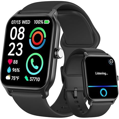 Stay on top of your fitness goals with the Fitpolo Smartwatch, featuring a vibrant 1.8" HD screen and 102 clock faces to choose from. Express yourself with customizable watch faces and enjoy Alexa voice control for hands-free convenience. Stay connected with Bluetooth calling and receive notifications from all your favorite apps.