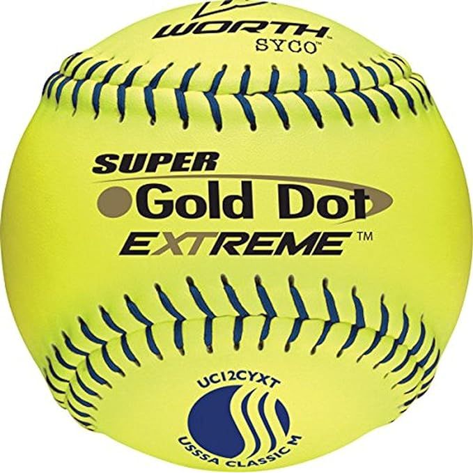 Worth slowpitch softballs are high-quality balls that are approved for use in USSSA leagues. This 12-count pack offers players a durable and reliable option for their games and practices. These softballs are designed to meet the standards set by the USSSA, ensuring fair and consistent play.