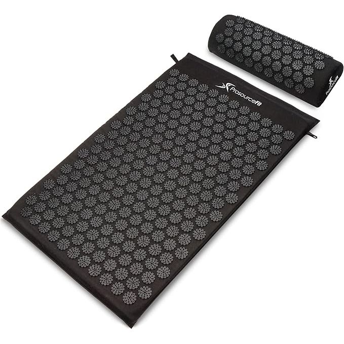 The ProsourceFit Acupressure Mat and Pillow Set is a popular option for those seeking relief from back and neck pain, as well as muscle relaxation. The set comes in a vibrant pink color and features hundreds of acupressure points strategically placed to target pressure points on the body, promoting relaxation and pain relief.