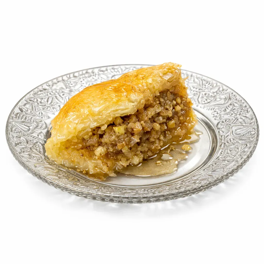 This classic Baklava recipe features layers of flaky Fillo pastry filled with a nutty walnut mixture and drizzled with aromatic syrup, embodying a true taste of Greek tradition.