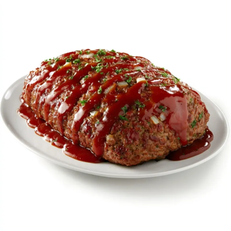 This Classic Homestyle Meatloaf provides a taste of home with its perfectly seasoned ground beef mixed with breadcrumbs, minced onions, garlic, and herbs, all topped with a sweet and tangy tomato glaze.