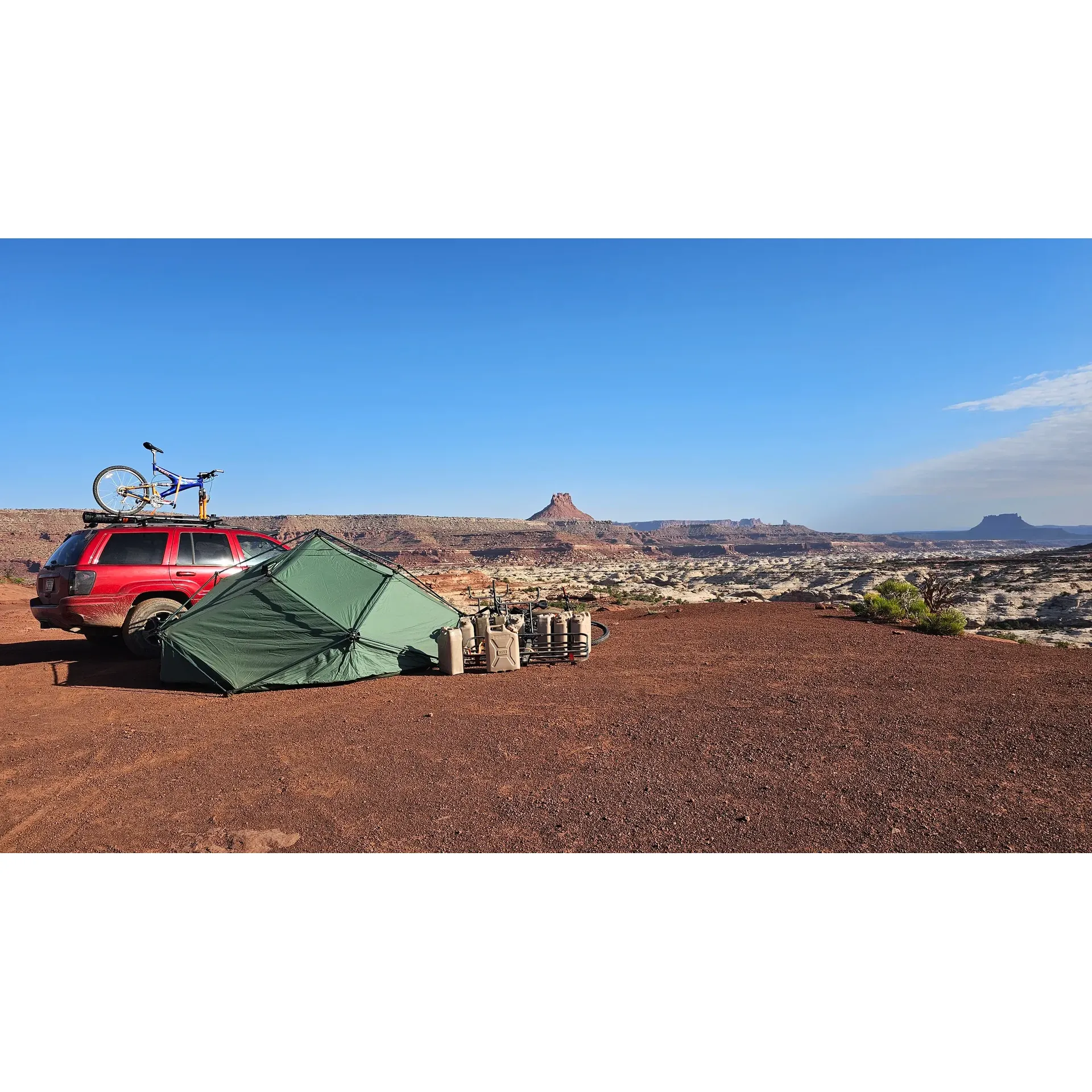 The Wall Campground offers a panoramic outdoor experience with its breathtaking vistas that surround the site in every direction. This coveted location is not only a feast for the eyes but also an ideal launchpad for adventurers looking to explore the great outdoors. The campground serves as an excellent starting point for day hikers ready to take on the South Fork of Horse Canyon, where the trail weaves through stunning rock formations and natural splendor.

Equally enticing is the access to the ridge that leads explorers into The Maze, allowing hikers to journey towards the iconic Chocolate Drops, a geological marvel famed amongst hiking enthusiasts. Visitors can look forward to starting their days with awe-inspiring sunrises and ending them with equally spectacular sunsets, as the campground provides unobstructed views that seamlessly blend the raw beauty of the desert landscape with the expansive sky above.

The tranquility and natural beauty of the area make The Wall Campground a magnet for those seeking an authentic outdoor escape. Whether setting out for a day of challenging hikes or simply kicking back at camp to immerdeposition in the peace and magnificence of the surroundings, guests find that this location is a gateway to making lasting memories in the heart of the wilderness. Description by ChatGPT.