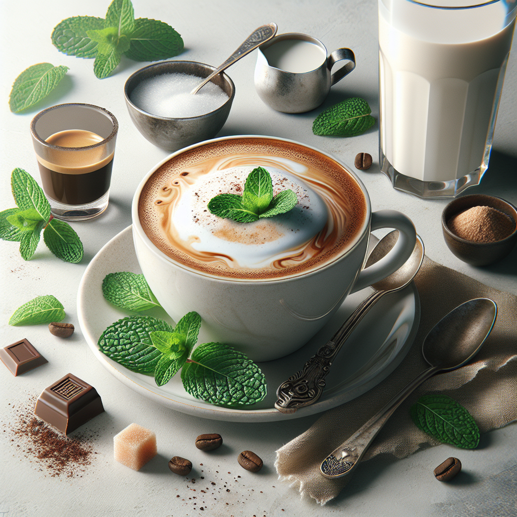 The Mint Cappuccino is a refreshing twist on the classic Italian coffee drink that infuses the creamy, frothy goodness of a traditional cappuccino with a hint of cool mint. The recipe involves preparing a well-balanced espresso shot and frothing milk to creamy perfection.