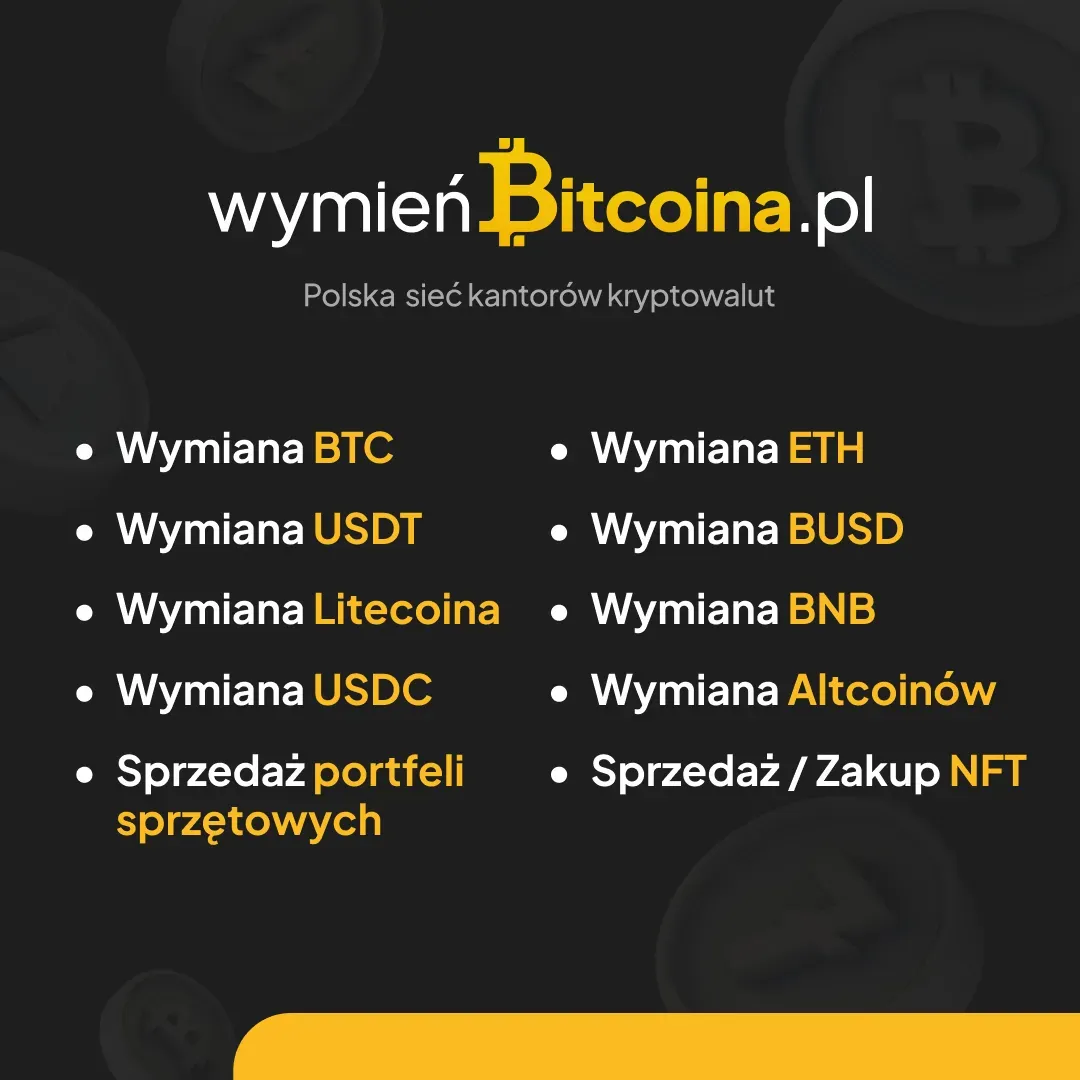 Wymienbitcoina.pl - Kantor Kryptowalut Warszawa is a highly regarded cryptocurrency exchange office located on Gwiaździsta Street, recognized for providing its clients with top-tier services in the digital currency market. Welcoming both first-time and returning customers with a blend of professional expertise and genuine warmth, the exchange office stands out for its smooth and secure transaction processes.

Clients routinely commend Wymienbitcoina.pl for the ease and reliability of their services, where even in the face of banking delays, the transactions are handled with a meticulous attention to detail, ensuring peace of mind throughout the exchange process. This has cultivated a sense of trust and security among those seeking to trade in cryptocurrencies, encouraging many to recommend the brick-and-mortar location over other less personal options.

The ambiance of the exchange office is appreciated for being congenial and inviting, with staff members like Mrs. Daria earning special mentions for their friendly conversations and personal touches that elevate the customer experience. Clients can enjoy a pleasant waiting period, often accompanied by complimentary great coffee and engaging dialogue that makes time pass quickly.

An exceptional aspect that adds to the convenience is the provision of parking space by the currency exchange office, removing the common urban hassle and allowing clients to focus on their transactions. The spotless reputation of Wymienbitcoina.pl is a testament to the quality of its service, fostering an environment where efficiency, safety, and customer satisfaction are the top priorities. Whether for seasoned traders or those new to cryptocurrencies, Wymienbitcoina.pl stands as a premier choice for anyone seeking a reliable and enjoyable digital currency exchange experience in Warsaw. Description by ChatGPT.