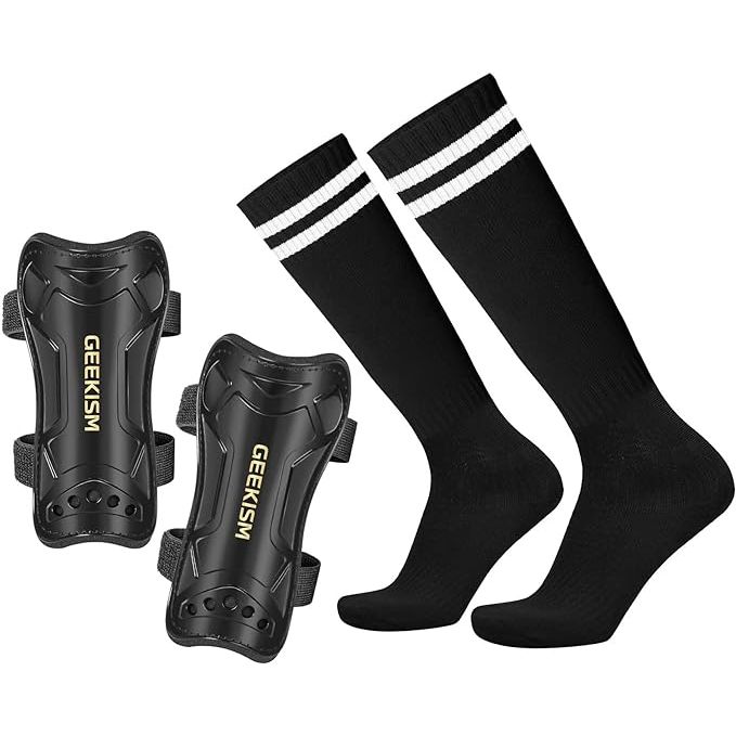 Soccer shin guards are protective gear worn by soccer players, especially youth kids and toddlers, to prevent injuries to the shin area during matches and training sessions. These guards typically consist of a hard plastic or foam front plate, which covers the shin bone, and a foam backing for added comfort.