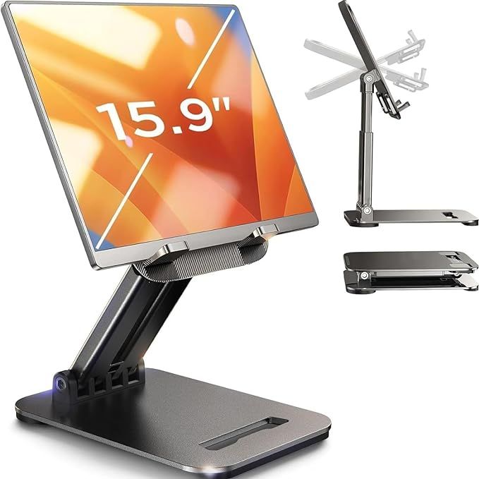 The LISEN Tablet Stand is a versatile and functional accessory designed to enhance your iPad experience. This stand is compatible with various iPad models, including the 10th Generation, iPad Pro, iPad Mini, Kindle, and more. The foldable design makes it easy to transport and use in different settings, from home to the office.