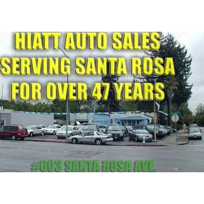 Hiatt Auto Sales emerges as a cherished haven for car buyers, distinguished by its exceptional customer service and a selection of quality vehicles. With a track record of equipping customers with reliable transportation, Hiatt Auto Sales shines through the testimonies of satisfied individuals who praise the friendly service and the outstanding deals they received on their purchases.

The dealership prides itself on offering a variety of good running cars, ensuring that every customer drives away with a sense of fulfillment and a vehicle that meets their needs. Integral to this positive experience are the dedicated members of the Hiatt Auto Sales team, such as John and Ruddy, who are frequently acknowledged for their helpfulness and commitment to making the car-buying process as smooth and pleasant as possible.

Customers often reflect on the remarkable values they've found, such as the Ford Taurus purchased with incredibly low mileage and the unique opportunity to pay in cash, highlighting the affordability and fairness of Hiatt Auto Sales' pricing. These stories of joy and satisfaction routinely echo the sentiment that for many, a visit to Hiatt Auto Sales is not just the first stop, but quite possibly the only stop needed to find the right car.

Beyond individual successes, the family-run ethos at Hiatt Auto Sales contributes to a down-to-earth and flexible buying experience – attributes that have fostered its long-standing reputation in Sonoma County. Even community members who haven't directly engaged with Hiatt Auto Sales recognize its status as a formidable presence in the auto sales industry, indicative of a broader community trust and endorsement.

For those in search of a trusted vehicle source, Hiatt Auto Sales represents not just a dealership but a partner in their journey, ensuring they leave with more than just keys – they leave with a vehicle that might just feel like a "Blessing." Description by ChatGPT.