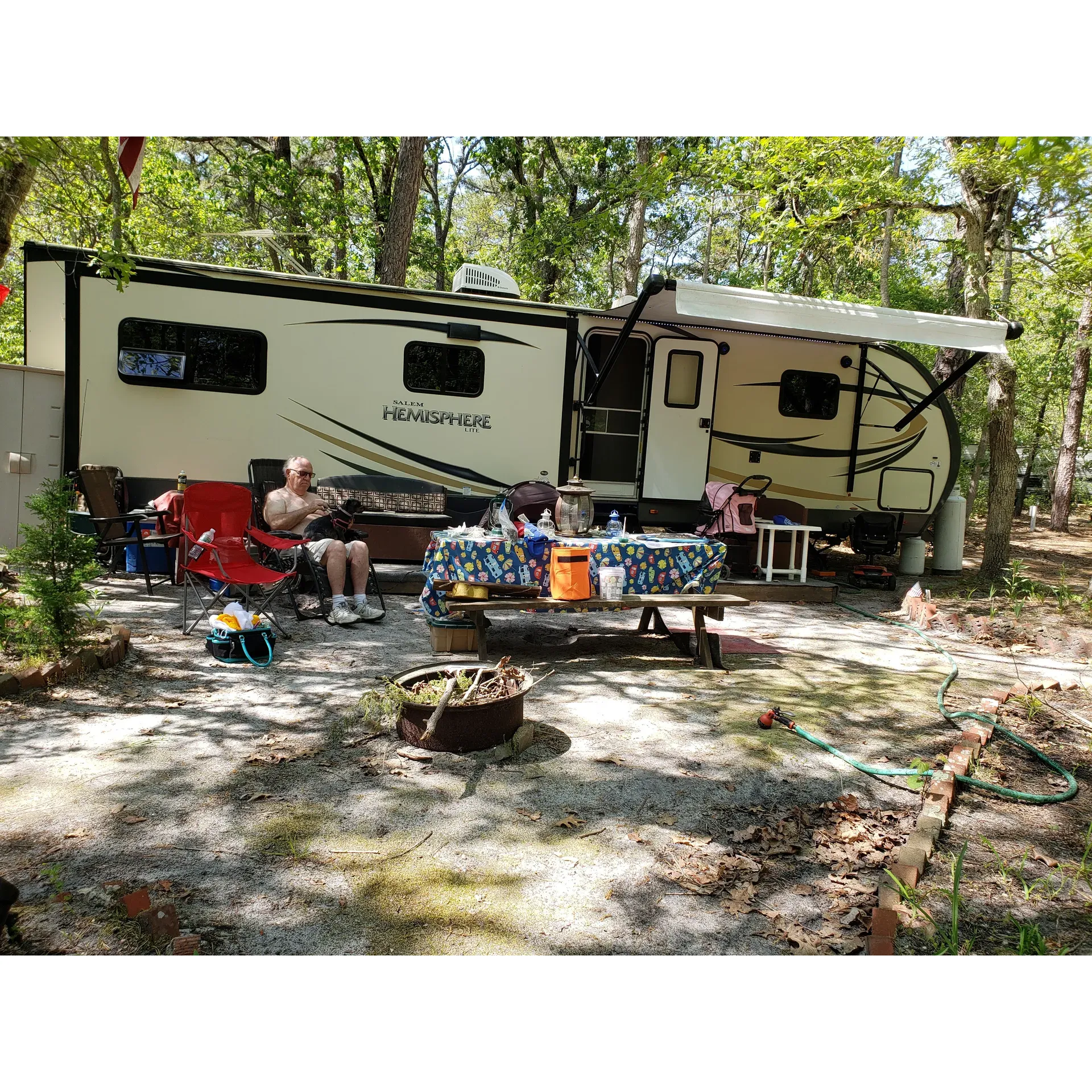 Pilgrim Lake Camp Grounds offers a serene and family-friendly outdoor experience for both tent campers and RV enthusiasts alike. With its prime location, the campgrounds serve as an ideal base for guests seeking to immerse themselves in nature while still being within convenient access to nearby parks for hiking and kayaking, as well as charming towns ripe for exploration. The small yet picturesque lake provides a tranquil backdrop for a variety of water activities, and canoe rentals are available for those looking to paddle across its peaceful waters.

The grounds have garnered a reputation for their exceptional hospitality. The accommodating staff go above and beyond to ensure guest satisfaction, swiftly responding to needs for supplies such as firewood and ice. The owners, known for their warmth and helpfulness, enhance the intimate and welcoming atmosphere.

Enhanced by the natural beauty of cedar lakes and pine barrens, the campsite offers plenty of good sites for tent camping with the inclusive comfort of full RV hookups for those who prefer a home on wheels. Spacious and amidst the woods, the sites cater to those seeking both privacy and community, with friendly neighbors and an overall quiet night ambiance.

Adding to the charm, the campgrounds provide opportunities to rent kayaks, enjoy a little beach, or discover local cranberries in the area. The onsite store offers essentials including firewood, which is available at a very reasonable price for a generous amount, promising cozy nights around the campfire.

While the roads within may prove a challenge for some, they also offer an added sense of adventure for seasoned campers ready to navigate the picturesque terrain. Pilgrim Lake Camp Grounds is a retreat where simplicity and nature converge, creating timeless memories for friends and families alike. It's an ideal choice for those looking to disconnect from the digital world and reconnect with nature. Looking forward to future visits, guests eagerly anticipate returning to this gem in the wilderness where relaxation and fun are always on the itinerary. Description by ChatGPT.