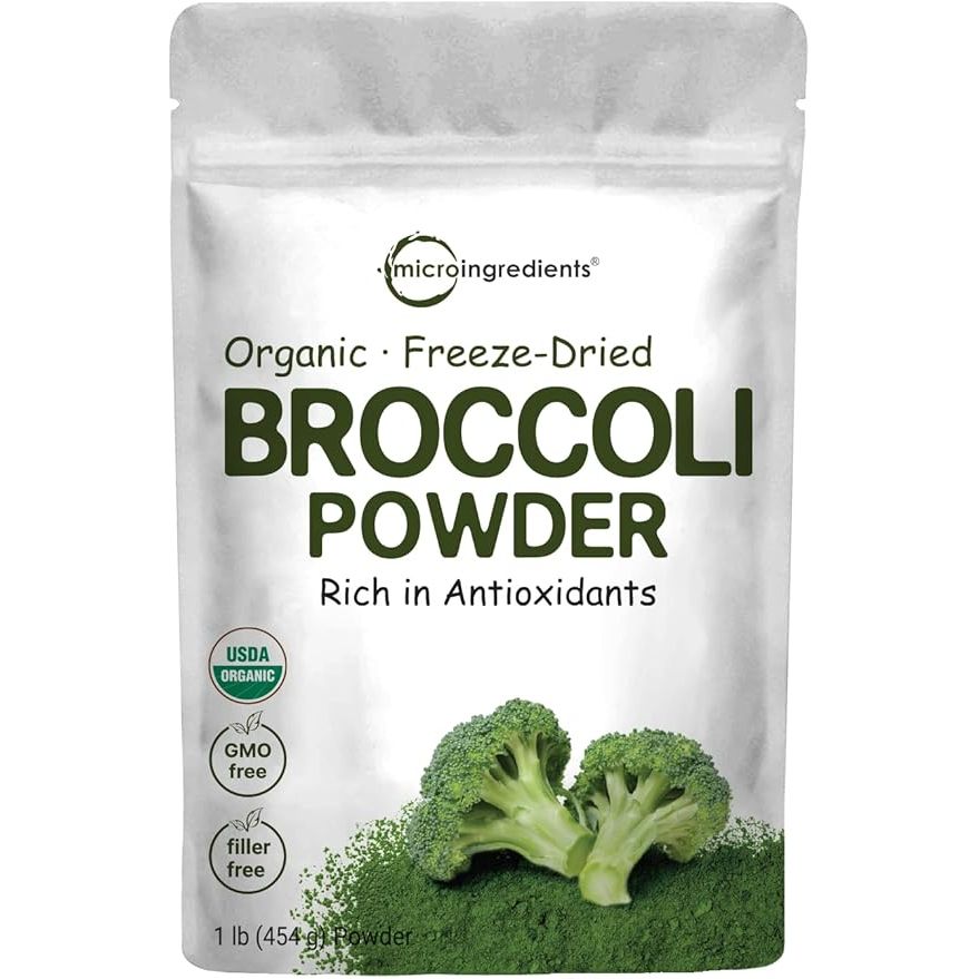 Organic Broccoli Powder is a convenient and versatile superfood supplement that comes in a 1-pound package. It is freeze-dried, which helps retain its nutritional value and flavor. This powder is made from organic broccoli, which is a rich source of nutrients such as dietary fiber and immune-boosting vitamin C.