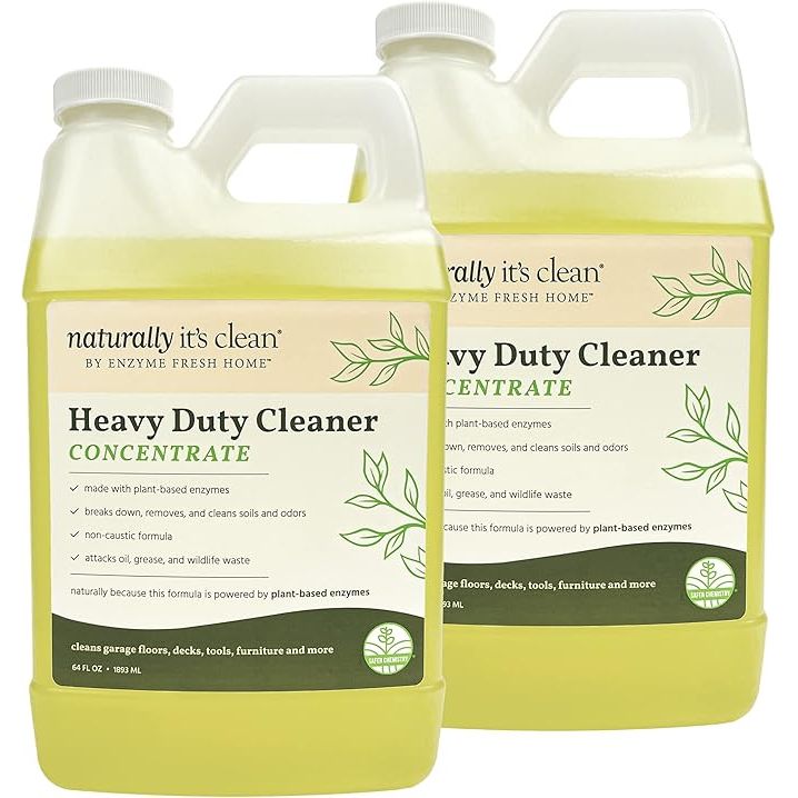 Naturally It’s Clean Enzymatic Heavy Duty Cleaner Concentrate is a powerful cleaning solution designed to deep clean various surfaces in and around your home. This cleaner is safe to use on floors, garages, patios, sidewalks, walls, kitchens, restrooms, ceramic tile, concrete, furniture, and equipment.