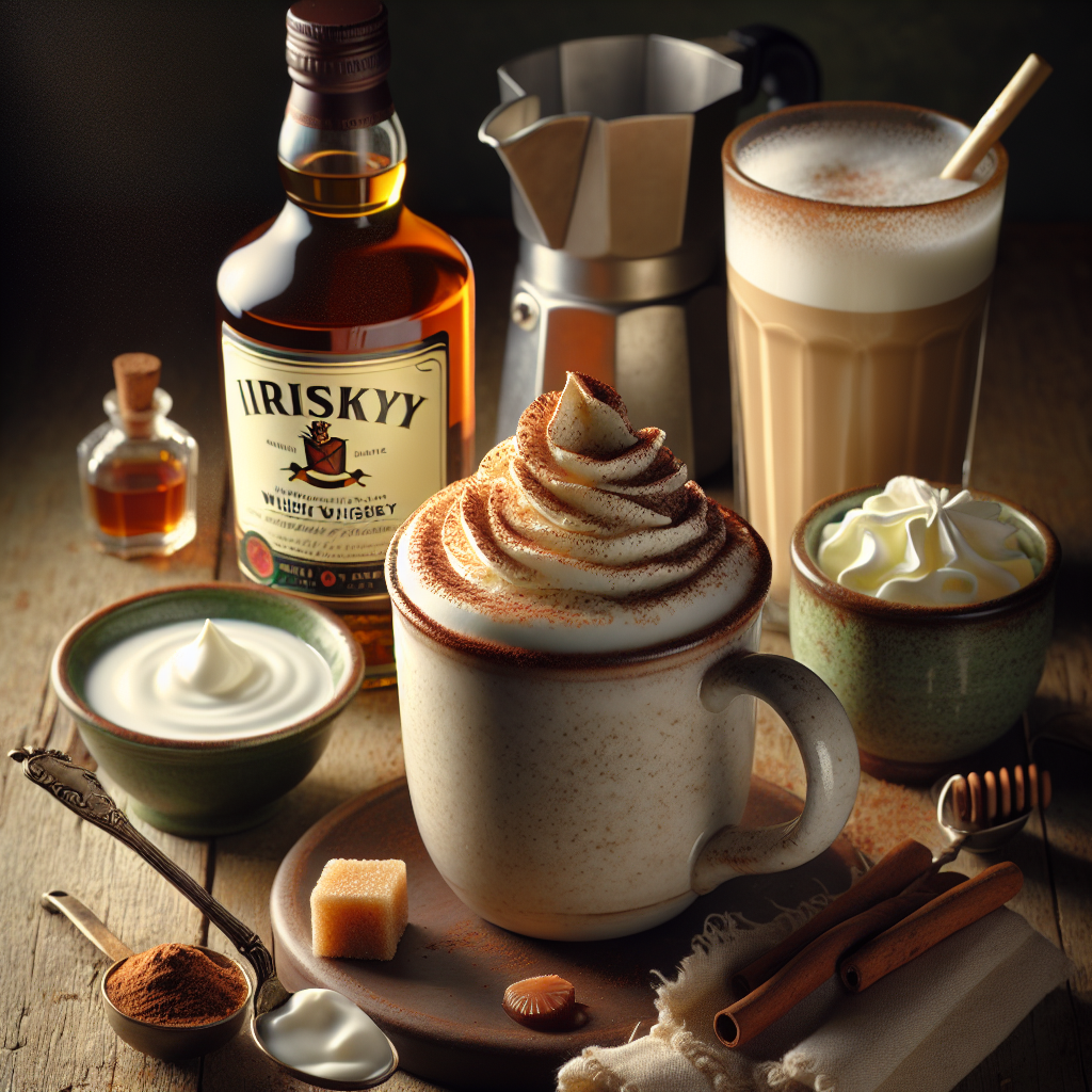 Irish Whiskey Latte is a warming and indulgent beverage combining the bold flavors of coffee and the smoothness of Irish whiskey, finished with a touch of sweetness and a creamy layer of frothed milk. This drink is ideal for those chilly evenings or as a delightful after-dinner treat.
