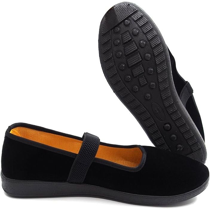 Velvet Mary Jane shoes are a style of flat shoes that are commonly used for various activities such as ballet, yoga, exercise, and dance. These shoes feature a strap that goes across the top of the foot, providing additional support and ensuring a comfortable fit.