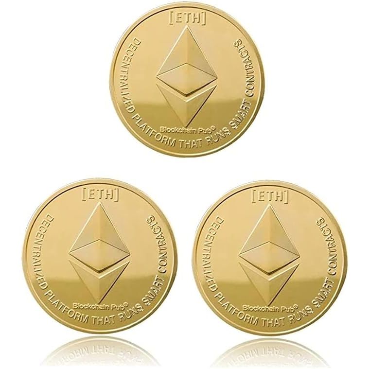 Ethereum Gold Coins are an elegant and durable addition to any collection. Made from high-quality alloy, these coins feature intricate details engraved on both sides, ensuring their authenticity and value.