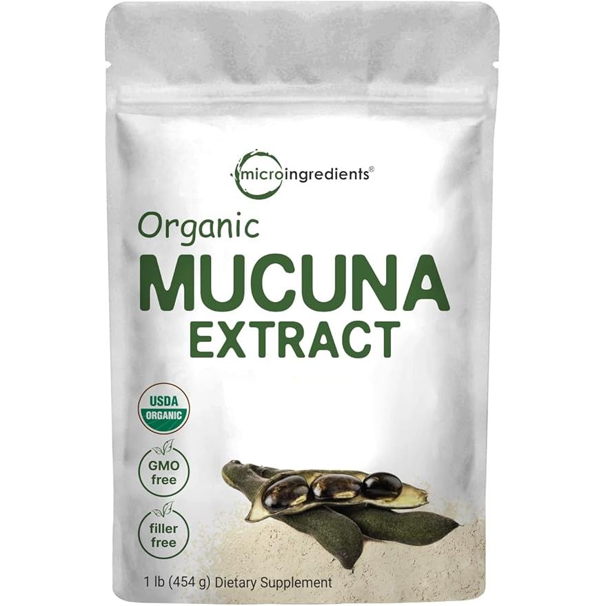 Micro Ingredients Organic Mucuna Pruriens Extract Powder is a pure and potent supplement that comes in a convenient 1-pound container, providing you with a generous 908 servings. Made from organic mucuna pruriens, this supplement is free from artificial additives and is suitable for vegans.