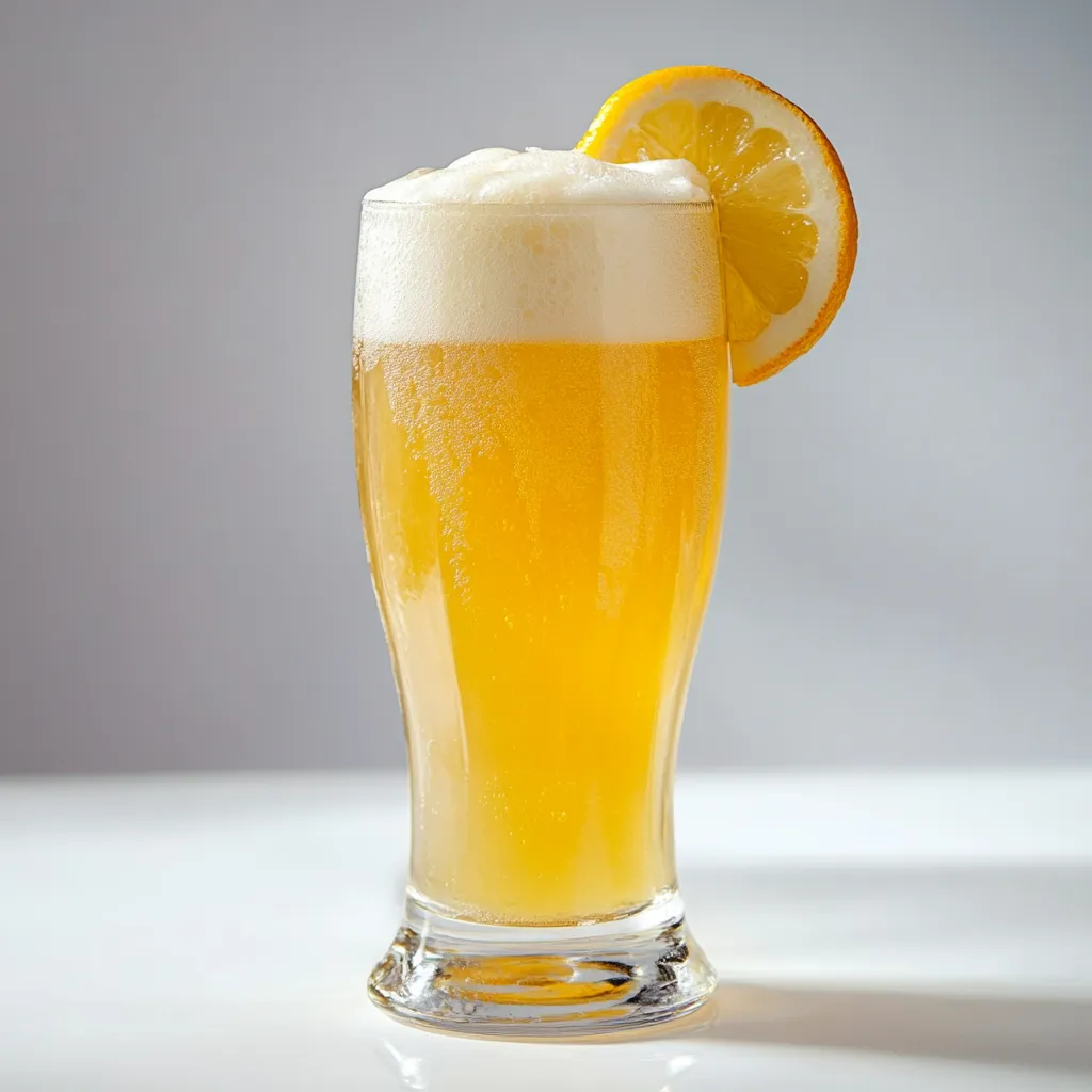 Beer Shandy is a refreshing beverage that blends beer with a carbonated lemon or ginger-flavored drink. This easy-to-make and versatile drink is perfect for warm weather and can be enjoyed at barbecues, picnics, or casual gatherings. Typically, a Beer Shandy is made by mixing equal parts of beer and a lemon-flavored soda like lemonade, sprite, or ginger ale. The resulting drink has a balance of the malty flavor of the beer with the sweet and tangy zest of the lemon, creating a light and crisp taste sensation that is both thirst-quenching and palate-pleasing. The Beer Shandy is customizable and can be adjusted to suit personal tastes by altering the beer-to-lemonade ratio or by using different types of beer such as lager, pilsner, or wheat beer.