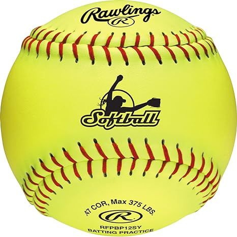 Rawlings batting practice softballs are designed for players to practice their hitting skills in a controlled environment. They come in two size options - 11" and 12", allowing players to choose the ball size that best suits their needs.