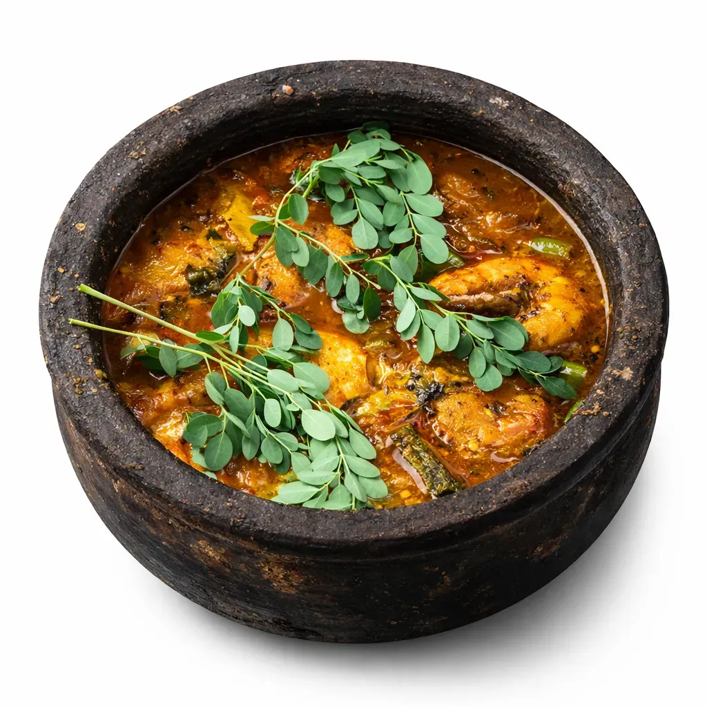 Dive into the flavorful world of Sri Lankan cuisine with this authentic Prawn Curry, rich in aromas and spices, utilizing fresh prawns in a creamy coconut-based sauce, balanced with tamarind and moringa leaves.