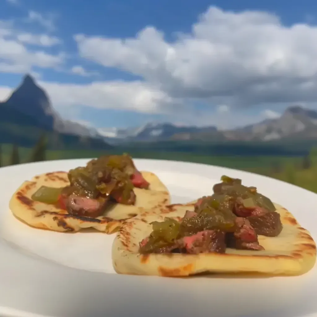 Naan with Steak and Roasted Salsa Verde image