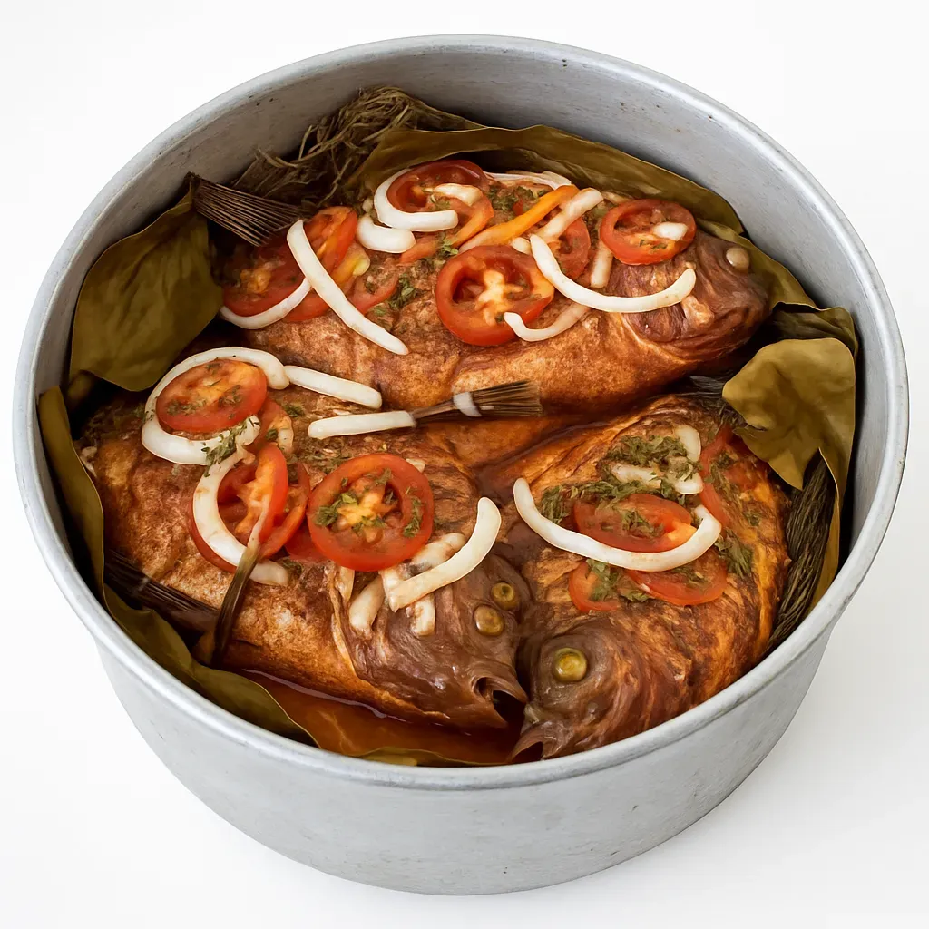 Immerse yourself in a culinary journey to the Yucatan Peninsula with Pescado en Macún. This delectable dish features tilapia marinated in a vibrant, achiote-based adobo, then baked in banana leaves for a unique blend of flavors, accompanied by a tangy garlic salsa.