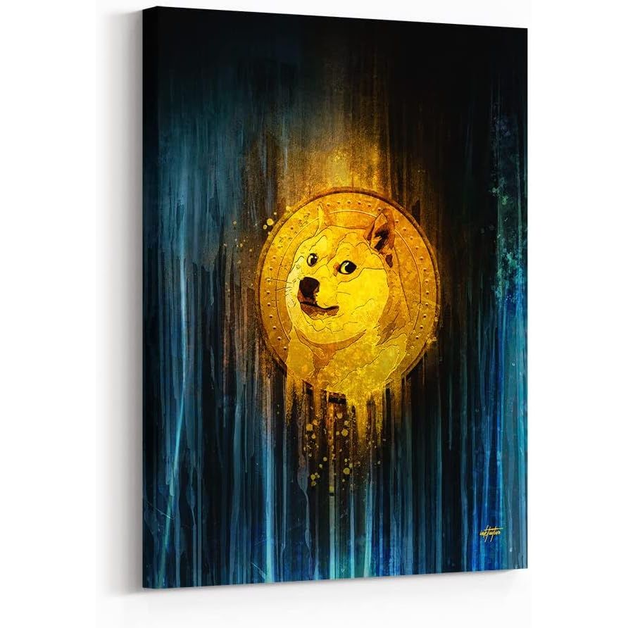 The Inktuitive Dogecoin Crypto Inspirational Canvas Wall Art is a motivational decor piece designed for use in bedrooms, living rooms, and business offices. Measuring 24 x 18 inches, this canvas art features a stylish and sleek design that is sure to enhance the aesthetic of any space.