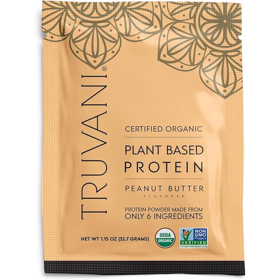 Truvani Vegan Pea Protein Powder in Peanut Butter flavor is a popular organic plant-based protein supplement. Each serving of this powder contains 20g of protein, making it suitable for those following a vegan or vegetarian diet who may struggle to get enough protein from whole foods alone.