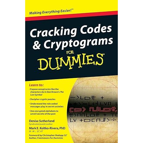 *Deciphering Codes and Ciphers for Dummies* is a book that provides an accessible introduction to the world of cryptography, explaining in simple and clear terms how codes and ciphers used to protect information work. The author introduces basic cryptography concepts and decryption techniques, making it possible for even those with no prior knowledge of the subject to understand and apply these methods.

Throughout the book, various types of cryptography, from the simplest to the more advanced, are explored in a didactic and illustrative manner. Readers are guided step-by-step through solving various encrypted puzzles and challenges, making the learning process more practical and engaging. With accessible language and clear examples, *Deciphering Codes and Ciphers for Dummies* is an excellent choice for anyone looking to better understand the art of cryptography in a straightforward way. Description by ChatGPT.