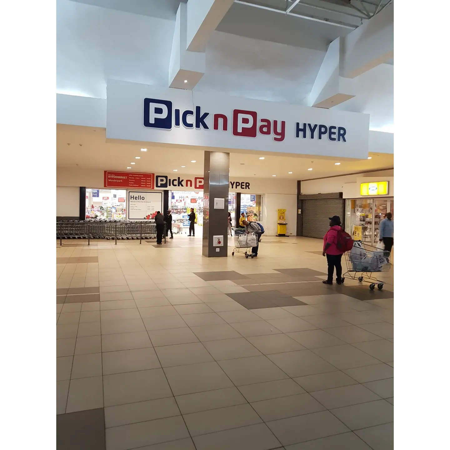 Pick n Pay Hyper Wonderpark stands out as a premier shopping destination, widely recognized for its comprehensive selection and competitive pricing. As a favorite among shoppers, this exceptional hypermarket stands as a one-stop shop where customers can effortlessly find an extensive array of products, satisfying all their daily needs and more.

The store is praised for its constant stream of promotions that are described as "fire," ensuring that patrons not only enjoy a wide selection but also take advantage of fantastic deals. Coupled with its Smart Shopper program, Pick n Pay Hyper Wonderpark elevates the shopping experience, providing personalized offers that make every visit even more rewarding.

The commendable cleanliness of the store and the meticulous organization of items showcase the care and attention dedicated to providing a pleasurable shopping environment. The pricing is considered right, reflecting the value that customers seek. Adding to the pleasant atmosphere is the delightful staff whose efficiency contributes to a smooth and enjoyable shopping experience. The cashiers, noted for their happiness, further enhance the overall experience, making each transaction a positive encounter.

Furthermore, the in-store butcher comes highly recommended, with a reputation for offering fresh and top-quality meats, solidifying Pick n Pay Hyper Wonderpark as a destination for discerning shoppers seeking the best in product freshness and variety.

With great service and an inviting ambiance, the hypermarket garners praise for its commitment to excellence and continuous efforts to meet the high standards valued by its clientele. It is a testament to the dedication of Pick n Pay Hyper Wonderpark in delivering a superior shopping experience to all who walk through its doors. Description by ChatGPT.