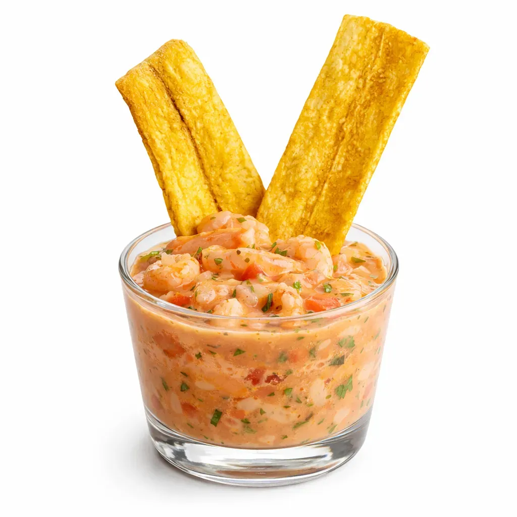 A refreshing dish that balances zesty lime with savory shrimp and a creamy, tangy sauce, perfect as an appetizer or a light meal.