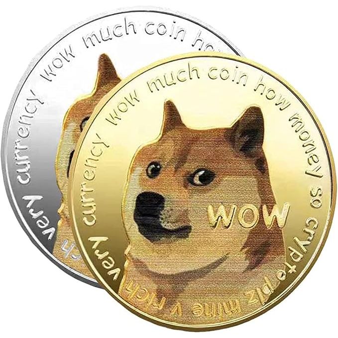 The 2pcs Dogecoin Coin Metal Art Collection is a set of two non-currency coins made of metal in a gold color. These commemorative coins feature the Dogecoin logo and are specifically designed for Dogecoin lovers and cryptocurrency enthusiasts. Each coin comes with a protective case to keep it safe and secure.