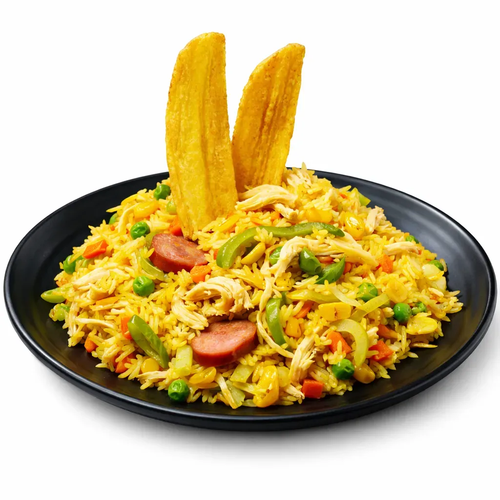 Immerse yourself in the vibrant flavors of Colombia with this Arroz con Pollo recipe. A delightful one-pot meal, this dish combines rice, tender shredded chicken, colorful vegetables, and savory ranch-style sausages.