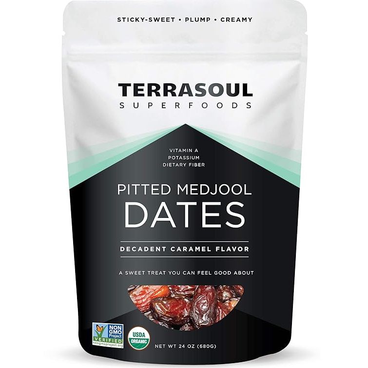 Terrasoul Superfoods Organic Pitted Medjool Dates are a convenient and delicious snack option. These dates are sourced from organic farms and are free of any artificial additives or preservatives. With the pits removed, they are ready to eat straight out of the bag, making them a convenient snacking option for those on the go.