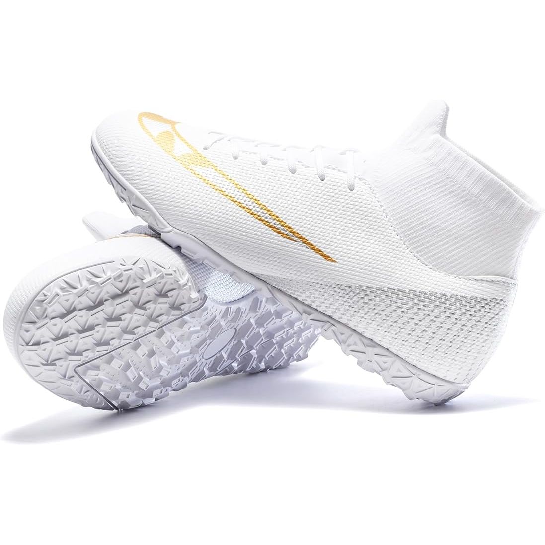 Men’s soccer shoes cleats are specifically designed for professional athletes who require high performance and durability on the field. These high top sneakers are constructed with breathable materials to keep players comfortable and cool during intense training sessions and matches.