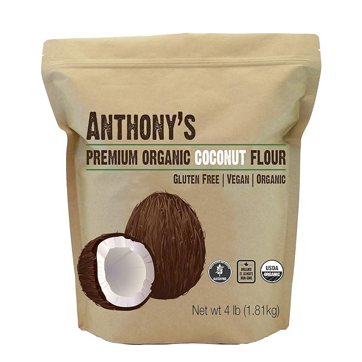 Anthony's Organic Coconut Flour is a high-quality, gluten-free flour made from organic coconuts. Each package contains 4 pounds of coconut flour that is batch tested to ensure it is free of gluten, making it a safe option for those with gluten sensitivities or allergies.