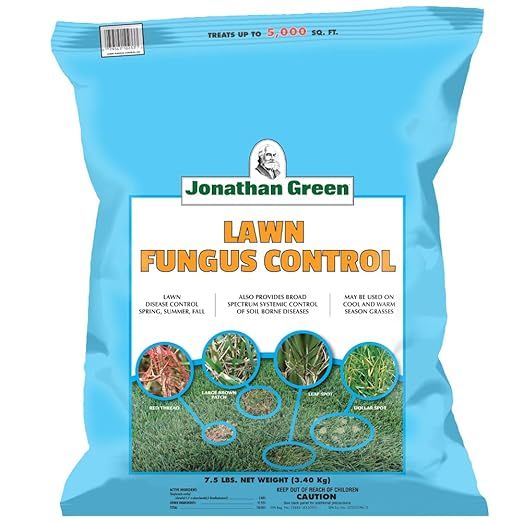 Jonathan Green (10233) Lawn Fungus Control is a powerful fungicide designed to treat a variety of lawn diseases. This product is formulated to prevent and control common lawn fungi such as powdery mildew, brown patch, dollar spot, rust, and other types of turf diseases.