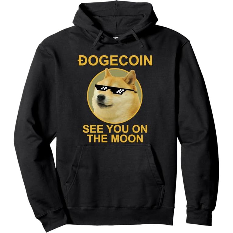 Dogecoin To The Moon Blockchain HODL Crypto Men's & Women's Pullover Hoodie image