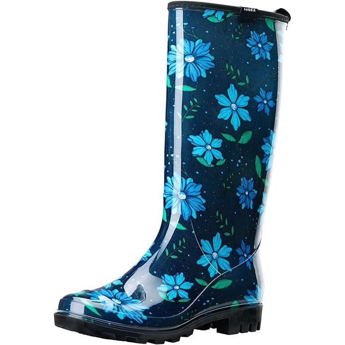 The HISEA Women's Rain Boots are designed for maximum comfort and protection against rainy weather. They are made of durable rubber material that is waterproof and anti-slipping, making them perfect for walking in wet conditions.