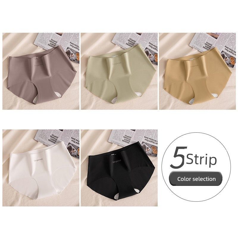 Seamless Underwear Women's Mulberry Silk Long Antibacterial Crotch Yoga Sports Style 2025 New Arrival Mid Waist Girls' Briefs image
