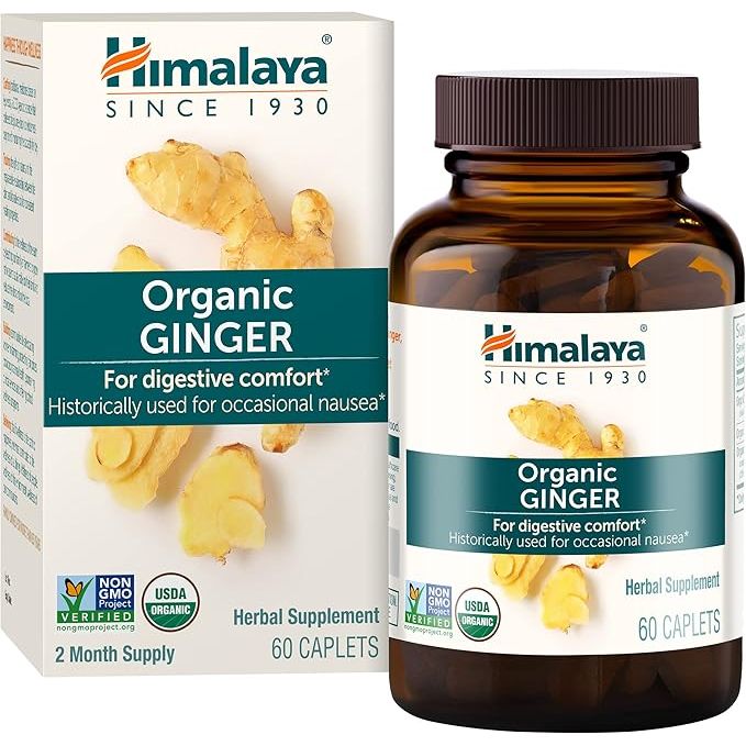 The Himalaya Organic Ginger Supplement is designed to provide relief for common symptoms such as nausea, gas, and occasional upset stomach. Each caplet is equivalent to 4,766 mg of ginger powder, ensuring a potent and effective dose. The supplement comes in a 2 month supply, with 60 caplets per bottle.