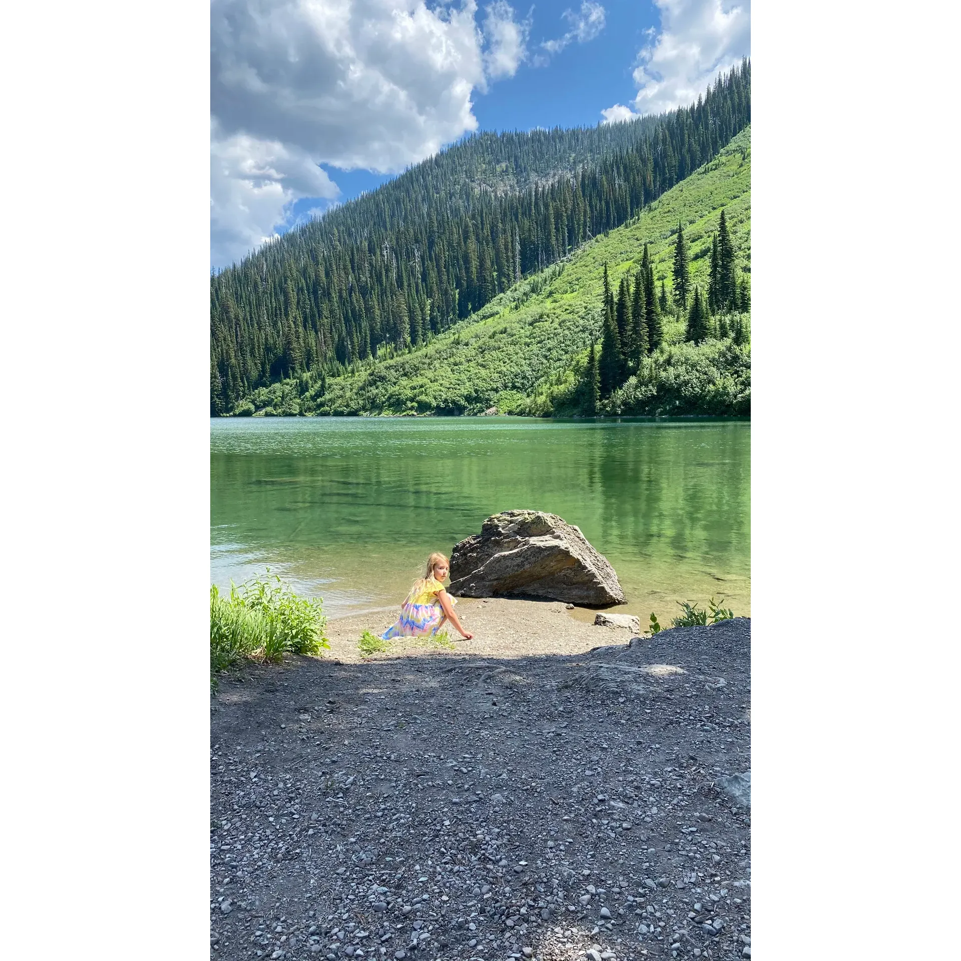 Surrounded by pristine wilderness, Red Meadow Lake Campground offers an idyllic retreat for nature lovers and outdoor enthusiasts. The journey to this hidden gem, while adventurous on the unpaved roads, rewards travelers with a haven of tranquility and breathtaking beauty upon arrival. Visitors are encouraged to take a deep breath of the crisp mountain air and immerse themselves in the stunning scenery, highlighted by the crystal-clear waters of Red Meadow Lake.

Anglers will delight in the abundant Grayling population, ensuring a memorable fishing experience in the serene backdrop the lake provides. Meanwhile, explorers and recreationalists can enjoy the gentle ripples of the water beneath their paddleboards or the soft, rhythmic sounds of fly fishing lines, creating an ambiance of peacefulness and connection with nature.

The campsite is well-equipped to enhance your stay, featuring ample parking, cozy fire pits, and strategically placed tables designed to maximize comfort and convenience for up to 16 days of camping bliss. Whether you're seeking a lengthy getaway or a short visit to bask in the vibrant vistas, Red Meadow Lake Campground facilitates both fleeting picnics and extended stays. Embrace the opportunity for an enjoyable escape where the sprawling vistas, inviting waters, and the enchantment of the wild await your discovery at this much-loved destination. Description by ChatGPT.