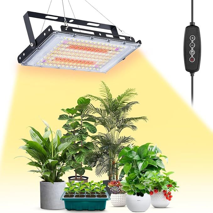 This LBW Grow Light is designed specifically for indoor plants, with 144 LEDs providing a full spectrum of light to promote healthy growth and development. The hanging design allows for easy installation and adjustable height to accommodate plants of various sizes.